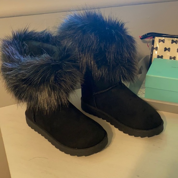 Charlotte Russe Shoes - CHARLOTTE RUSSE FAUX SUEDE ANS FUR BOOTIES